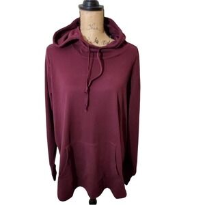 RBX Active Burgundy Pullover Hoodie Long Sleeve Kangaroo Pocket Women's 2X